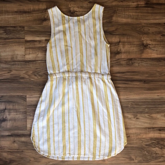 Old Navy Mustard Striped Linen Dress SP - Picture 3 of 6